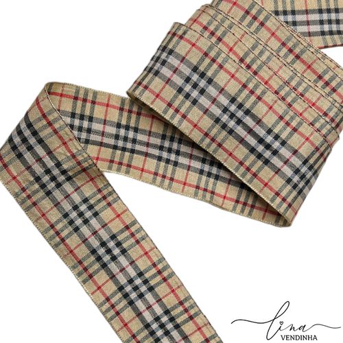 Fita Organza Xadrez Burberry - VENDINHA LINA