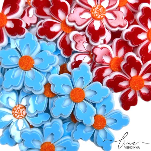 Flor Lilo e Stitch Acrílico 3CM (2Uni.) - VENDINHA LINA