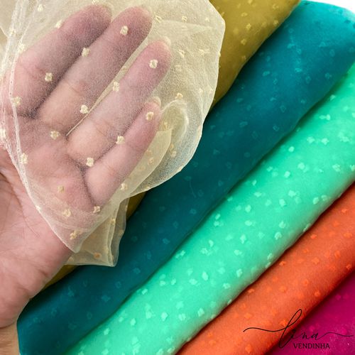 Tecido Organza Poá - VENDINHA LINA