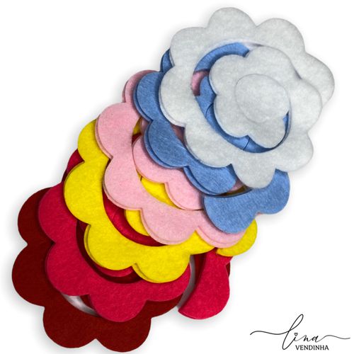 Flor Espiral Feltro (4Uni.) - VENDINHA LINA