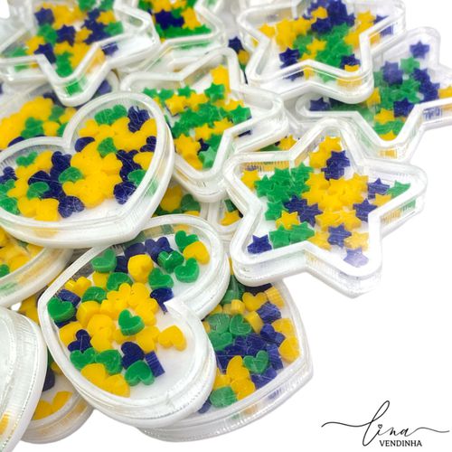 Coração/Estrela Acrílico Brasil (2Uni.) - VENDINHA LINA