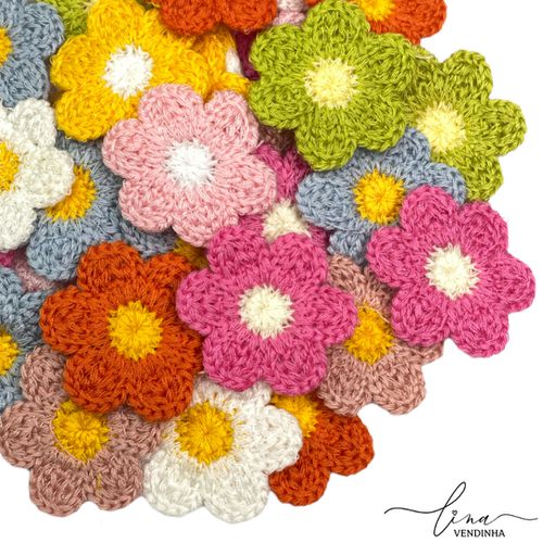 Florzinha Tricô ( 8Uni.) - VENDINHA LINA
