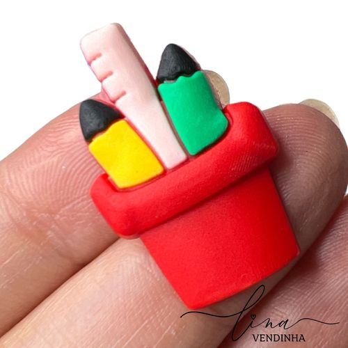 Porta Lápis Vermelho Emborrachado (4Uni.) - VENDINHA LINA