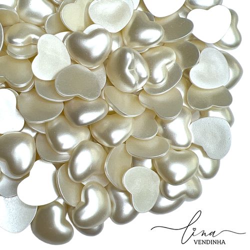 Mini Coração Liso Pérola - VENDINHA LINA