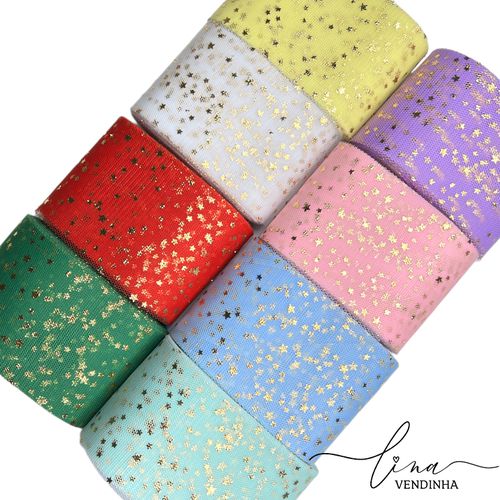 Fita de Tule Estrela (6CM) - VENDINHA LINA