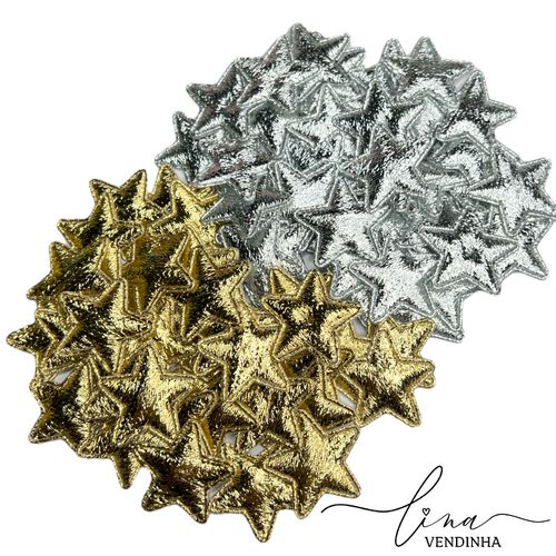 Mini Estrela Tecido (10Uni.) - VENDINHA LINA