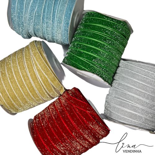 Fita Veludo Lurex (10mm) - VENDINHA LINA