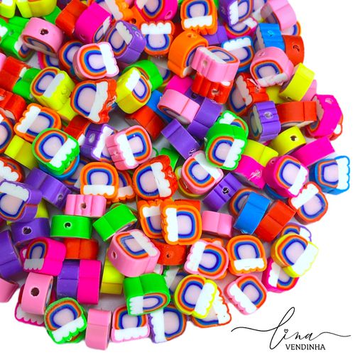 Contas Arco-íris De Fimo (30Uni.) - VENDINHA LINA