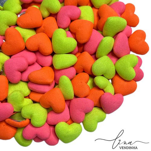 Mini Coração Boton Néon (4Uni.) - VENDINHA LINA