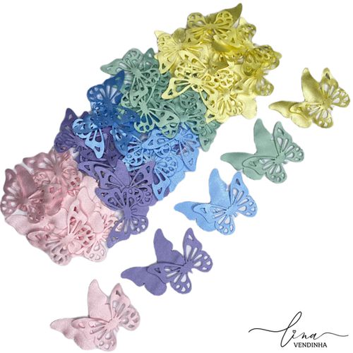 Borboleta Cetim Duplo 4CM (8Uni.) - VENDINHA LINA