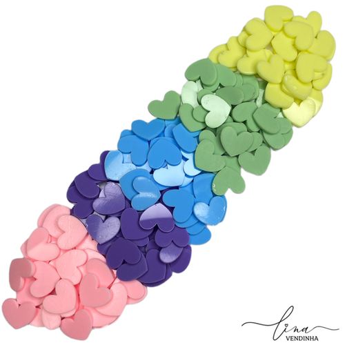 Kit Coração Acrílico Candy 2CM (10Uni.) - VENDINHA LINA