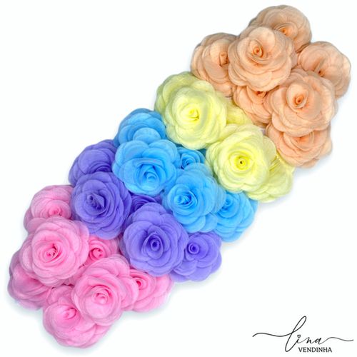 Flor Carmélia Organza 6CM (2Uni.) - VENDINHA LINA