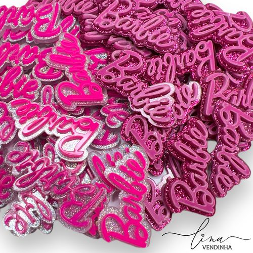 Nome Barbie Duplo Glitter Acrílico 4CM (2Uni.) - VENDINHA LINA