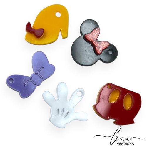 Kit Pingentes Minnie Acrílico (6Uni.) - VENDINHA LINA