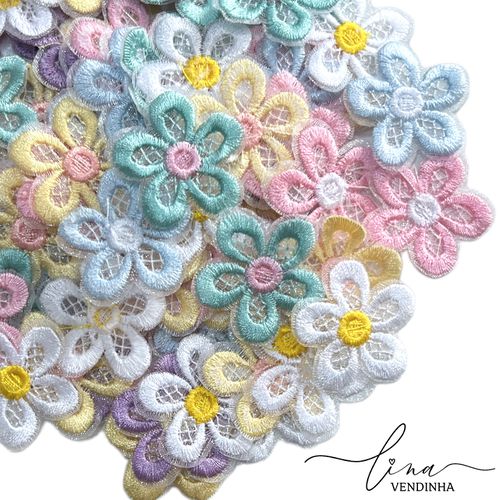 Flor Bordada Candy (6Uni.) - VENDINHA LINA