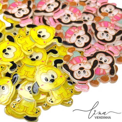 Pateta/Pluto Acrílico Glitter (2Uni.) - VENDINHA LINA