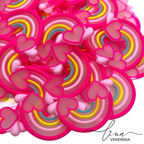 Arco-íris Trans. Coração Rosa Emborrachado (2Uni.)... - VENDINHA LINA