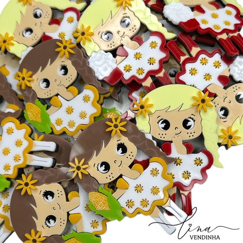 Rainhas do São João Acrílico (7CM) (2Uni.) - VENDINHA LINA