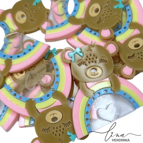 Ursinha Arco-íris Acrílico 5CM (2Uni.) - VENDINHA LINA