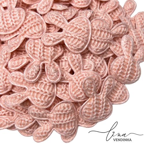 Mini Coelho Tricô Rosê (4Uni.) - VENDINHA LINA