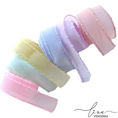 Fita Organza Pompom Importada (40mm) - VENDINHA LINA