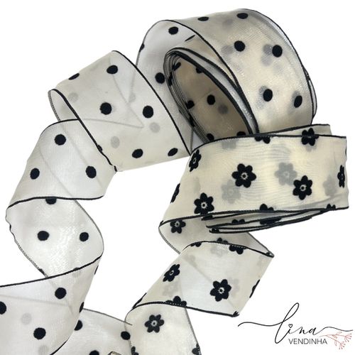 Fita Yama Organza Veludo (38MM) - VENDINHA LINA