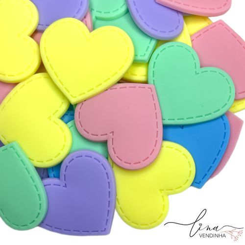 Coração Candy Pespontado Embo. (2Uni.) - VENDINHA LINA