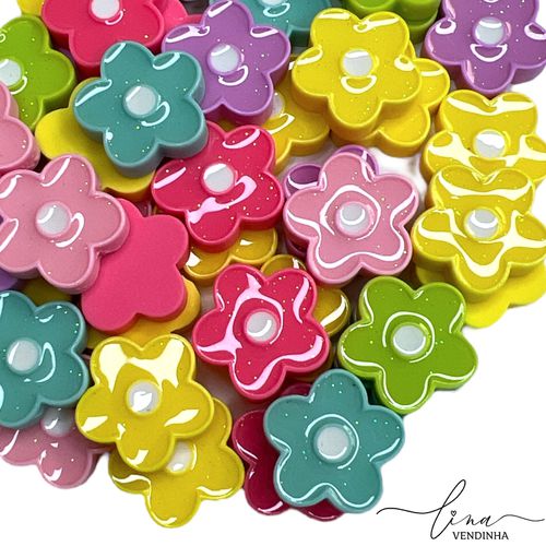 Mini Flor Glitter (6Uni.) - VENDINHA LINA