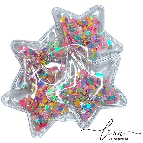 Estrela Transparente Coelho 6cm (2Uni.) - VENDINHA LINA