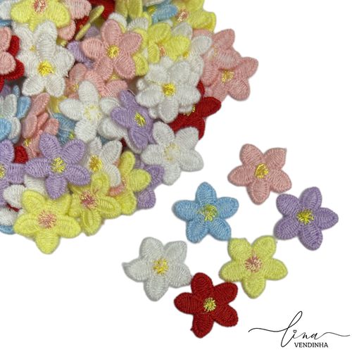 Florzinha Bordada ( 6Uni.) - VENDINHA LINA