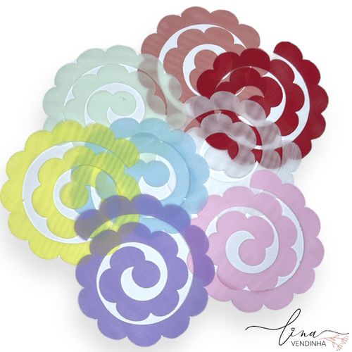 Flor Espiral Organza (4Uni.) - VENDINHA LINA