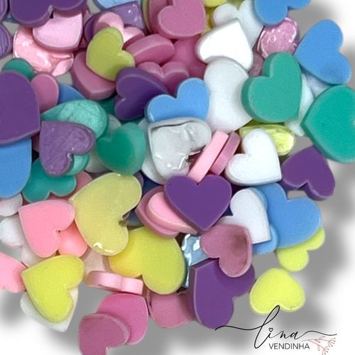 Micro Corações Sortido Acrílicos (15g.) - VENDINHA LINA