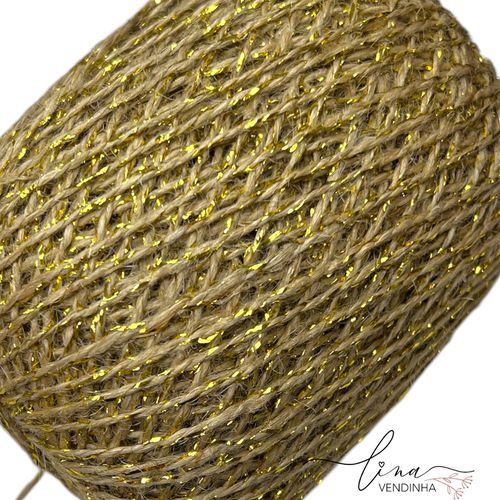 Fio de Juta fio Dourado (10MM) - VENDINHA LINA