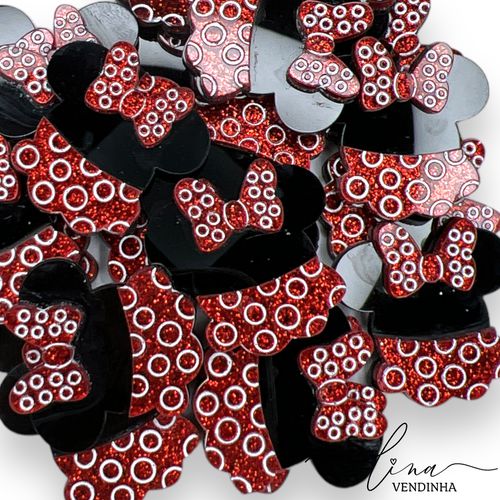 Minnie Poá Acrílico (3CM) (2Uni.) - VENDINHA LINA