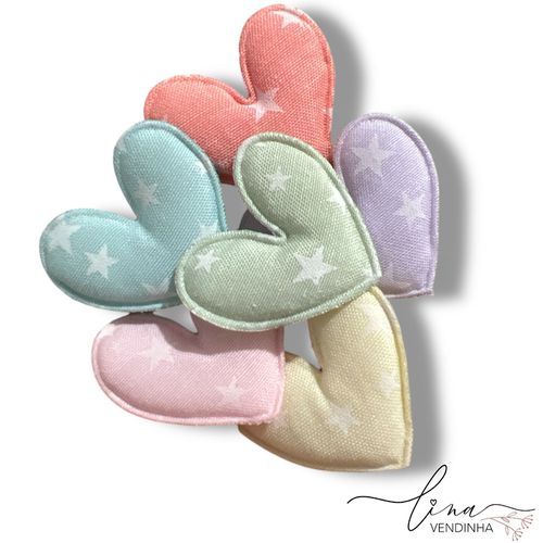 Coração de Tecido/Estrelas (2 Uni.) - VENDINHA LINA