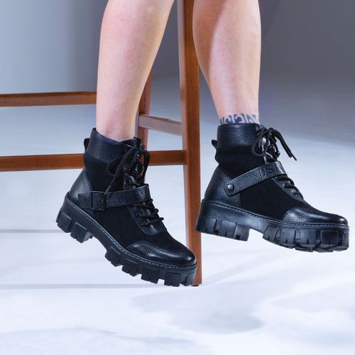 Bota Coturno Feminino Melina Preto Exclusivo Trato... - USE VITTAL