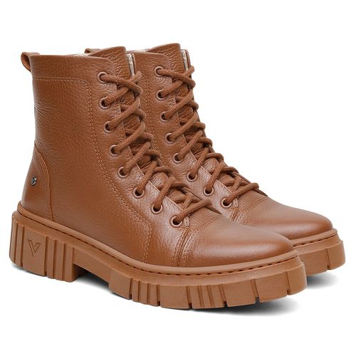 Bota Coturno Feminina Laura Caramelo Vittal - R780... - USE VITTAL