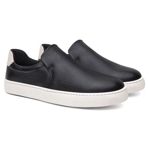 Tênis Masculino Slip On Casual Vittal em Couro Pre... - USE VITTAL