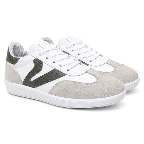 Tênis Feminino Em Couro Vittal Estela Branco e Ver... - USE VITTAL