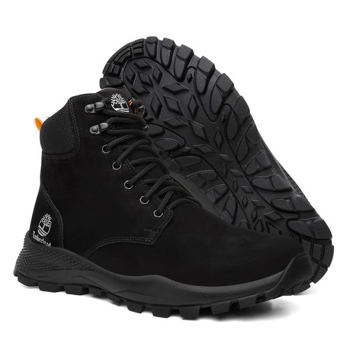 Coturno Adventure Masculino Couro Solado Reciclado Outdoor Preto PRIVATE LABEL TIMBERLAND
