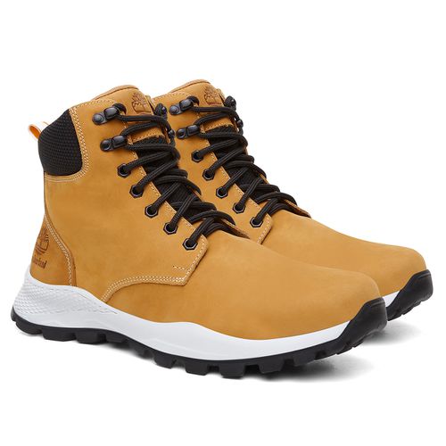 Coturno Adventure Masculino Couro Solado Reciclado Outdoor Mostarda PRIVATE LABEL TIMBERLAND