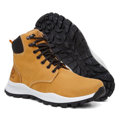 Coturno Adventure Masculino Couro Solado Reciclado Outdoor Mostarda PRIVATE LABEL TIMBERLAND