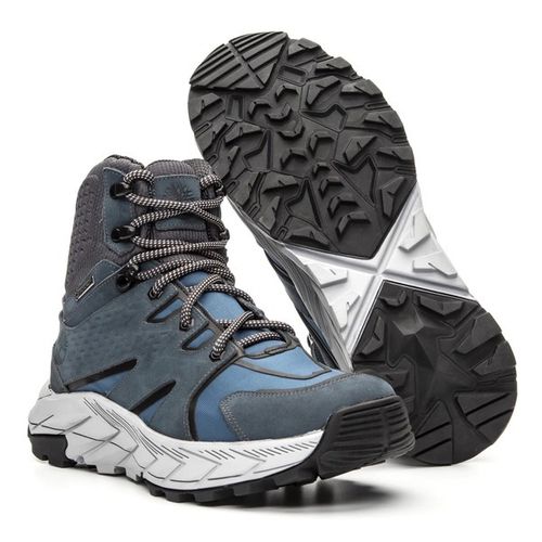 Coturno Masculino Couro Urbano Streetwear Azul Solado Reciclado PRIVATE LABEL TIMBERLAND