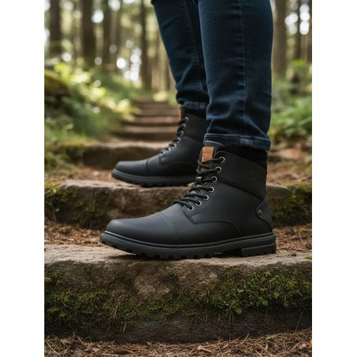 Bota Masculina VNT Nebraska Preta Couro Legitimo Biqueira Alta Costura