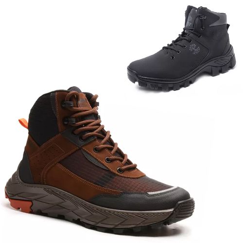 KIT 2 Botas Adventure em Couro Confortável Castor ... - VNTBOOTS