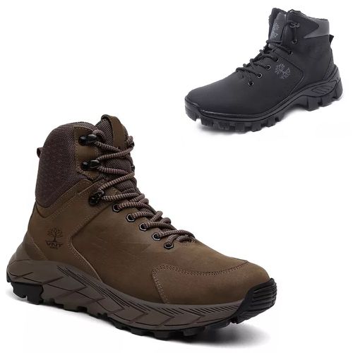 KIT 2 Botas Adventure em Couro Confortável Petróle... - VNTBOOTS