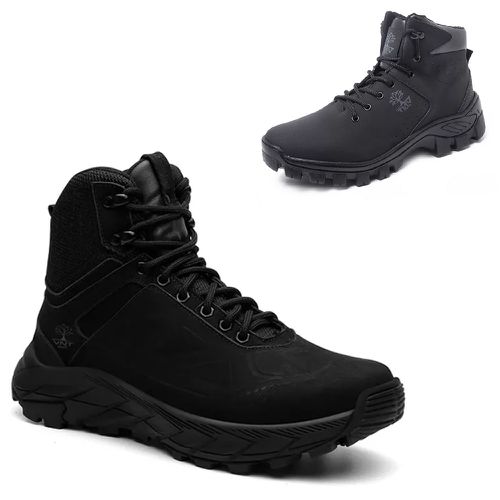 KIT 2 Botas Adventure em Couro Confortável Preto -... - VNTBOOTS