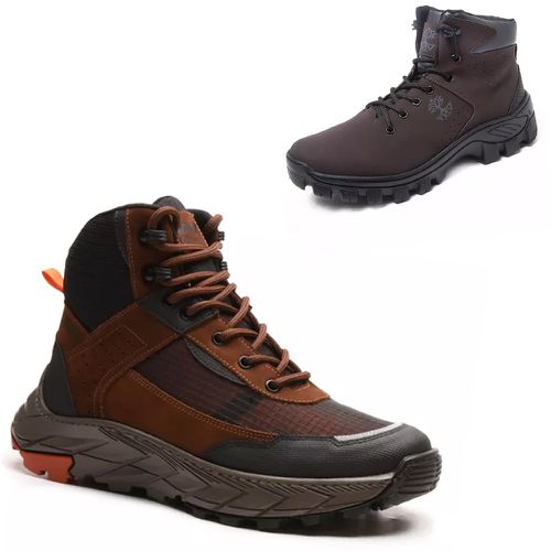 KIT 2 Botas Adventure em Couro Confortável Castor ... - VNTBOOTS