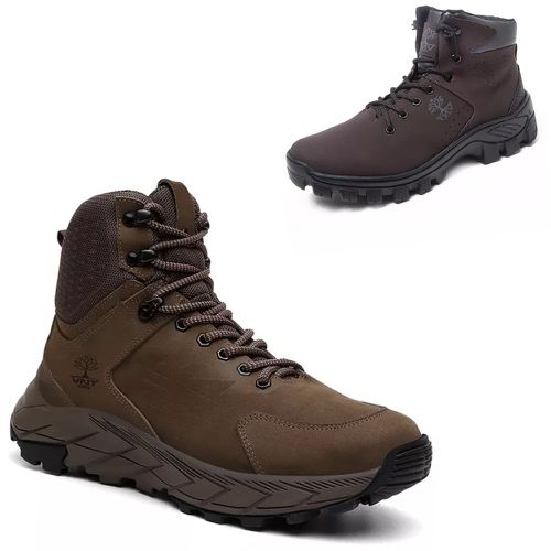 KIT 2 Botas Adventure em Couro Confortável Petróle... - VNTBOOTS