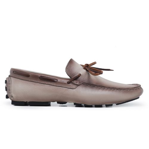 Mocassim Drive em Couro Floater Off White - Heitor Lucca Shoes
